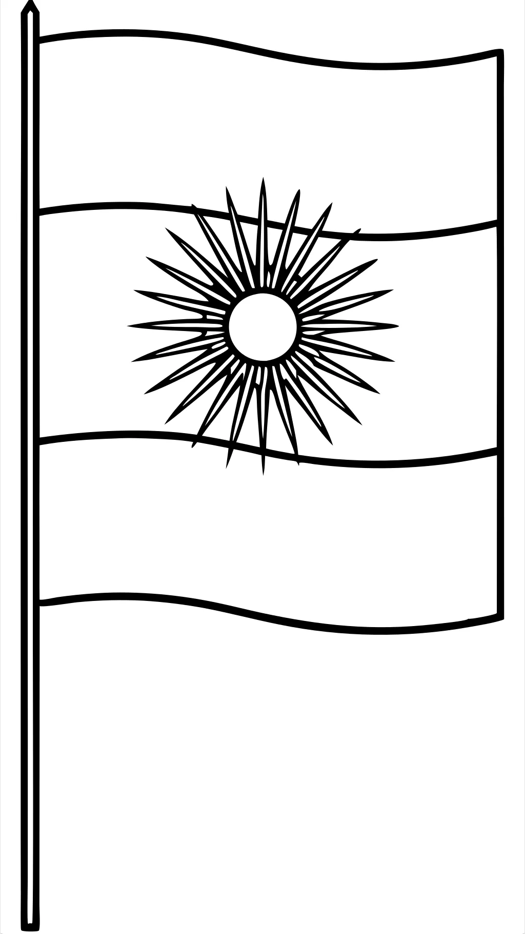 Página para colorear de la bandera de Argentina